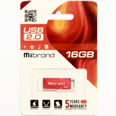 USB флеш накопитель Mibrand 16GB Сhameleon Red USB 2.0 Фото 1