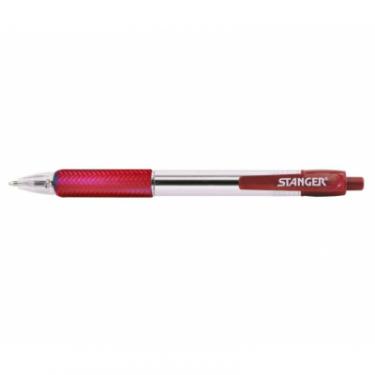 Ручка шариковая Stanger автоматическая 1,0 мм, с грипом, красная Фото