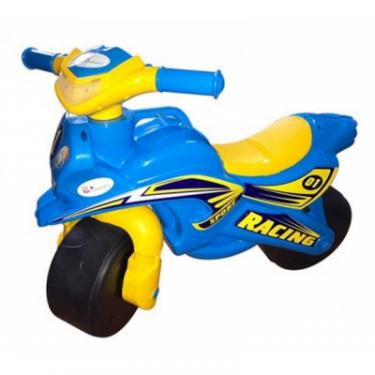 Беговел Active Baby Sport музичний блакитно-жовтий Фото