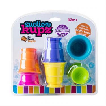 Развивающая игрушка Fat Brain Toys тактильная Мягкие чашки Suction Kupz 6 шт Фото 3