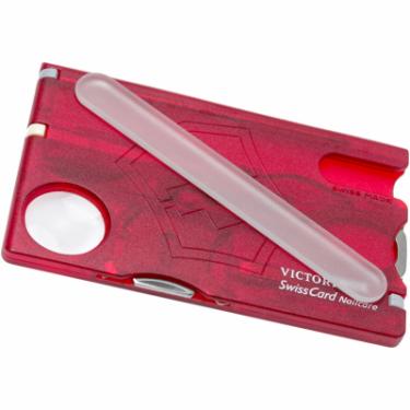 Нож Victorinox SwissCard NailCare Transparent Red Фото 2