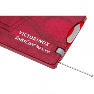 Нож Victorinox SwissCard NailCare Transparent Red Фото 3