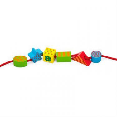 Развивающая игрушка Viga Toys дерев'яна шнурівка Веселі фігурки Фото 3