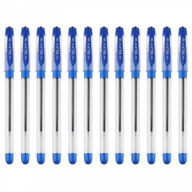 Ручка масляная Baoke 0.5 мм, з грипом синя Silky Фото 2