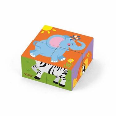 Развивающая игрушка Viga Toys кубики-пазл Звірята Фото