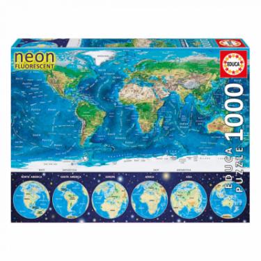 Пазл Educa неон - Карта світу 1000 елементів Фото