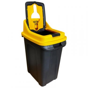 Контейнер для мусора Planet Household Re-Сycler для сортування (пластик) чорний із жовти Фото 1