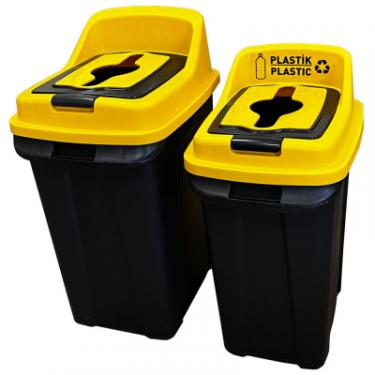 Контейнер для мусора Planet Household Re-Сycler для сортування (пластик) чорний із жовти Фото 7