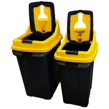 Контейнер для мусора Planet Household Re-Сycler для сортування (пластик) чорний із жовти Фото 8
