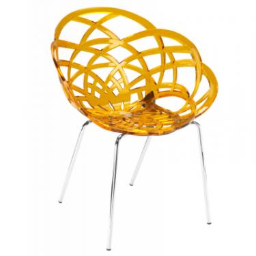 Кухонный стул PAPATYA flora ml сидіння прозоро-помаранчеве, колір 50, хр Фото