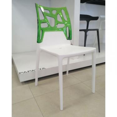 Кухонный стул PAPATYA ЕГО-РОК сидіння біле, верх прозоро-червоний Фото 1