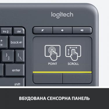 Клавиатура Logitech K400 Plus Touch Wireless UA Black Фото 3
