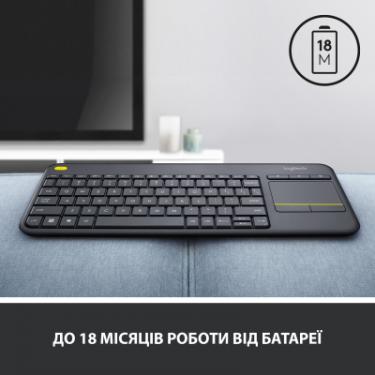 Клавиатура Logitech K400 Plus Touch Wireless UA Black Фото 6