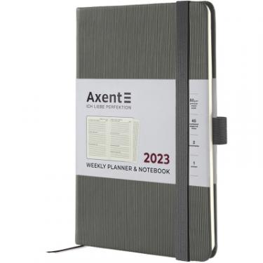 Еженедельник Axent 2023 Partner Lines 125x195 мм сірий Фото 1