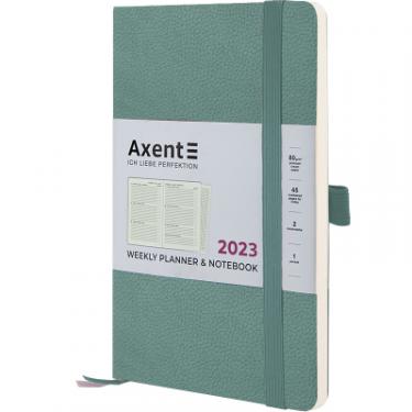 Еженедельник Axent 2023 Partner Soft Skin 125x195 мм сіро-лазурний Фото