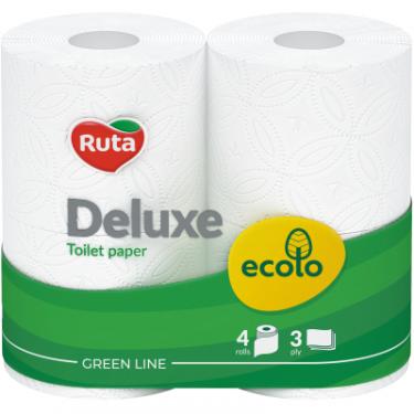 Туалетная бумага Ruta Ecolo Deluxe 3 шари 4 рулони Фото