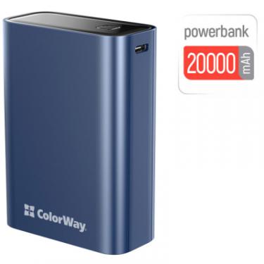 Батарея универсальная ColorWay 20 000 mAh PD/20W, QC/3.0, USB-C/USB-A max.22.5W B Фото 3