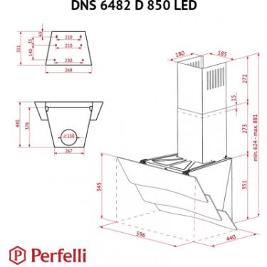 Вытяжка кухонная Perfelli DNS 6482 D 850 BL LED Фото 11