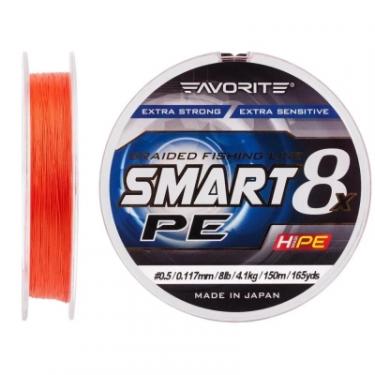 Шнур Favorite Smart PE 8x 150м 0.5/0.117mm 8lb/4.1kg Red Orange Фото 1