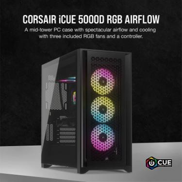 Корпус Corsair iCUE 5000D RGB AirFlow Tempered Glass Black Фото 4