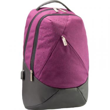 Рюкзак школьный Optima 17.5" Techno жіночий 0.7 кг 16-25 л Фіолетовий з в Фото