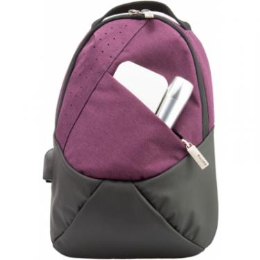 Рюкзак школьный Optima 17.5" Techno жіночий 0.7 кг 16-25 л Фіолетовий з в Фото 2