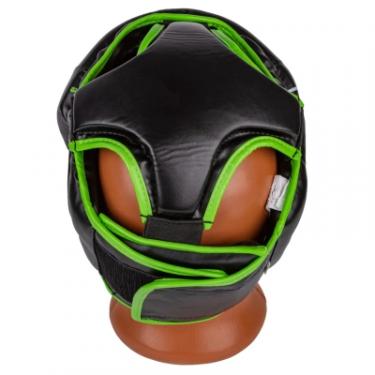 Боксерский шлем PowerPlay 3100 PU Чорно-зелений L Фото 3