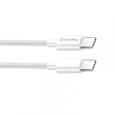 Дата кабель ColorWay USB-C to USB-C 1.0m 3A 60W white Фото 4