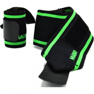 Бинт для спорта MadMax MFA-298 Wrist Wraps 18" Black/Green Фото 1