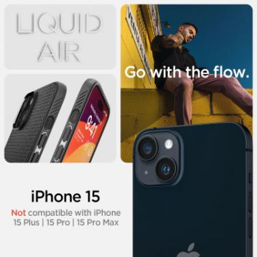 Чехол для мобильного телефона Spigen Apple iPhone 15 Liquid Air Matte Black Фото 14