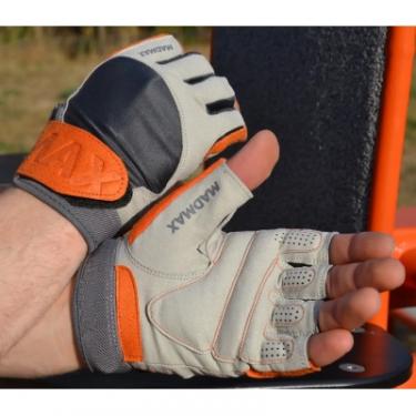 Перчатки для фитнеса MadMax MFG-850 Crazy Grey/Orange XL Фото 5