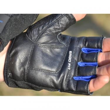 Перчатки для фитнеса PowerPlay 9058 Thunder чорно-сині L Фото 8