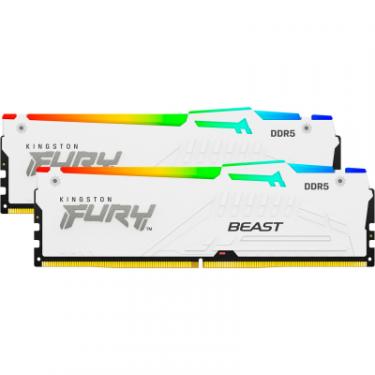 Модуль памяти для компьютера Kingston Fury (ex.HyperX) DDR5 64GB (2x32GB) 6000 MHz Beast White RGB Фото 3