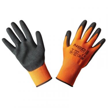 Защитные перчатки Neo Tools нітрилове покриття, поліестер, р.9, помаранчевий Фото