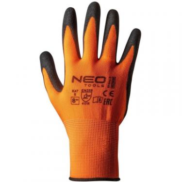 Защитные перчатки Neo Tools нітрилове покриття, поліестер, р.9, помаранчевий Фото 1
