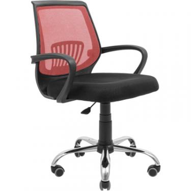 Офисное кресло Richman Стар Хром Піастра Сітка чорна + червона Фото