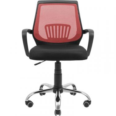 Офисное кресло Richman Стар Хром Піастра Сітка чорна + червона Фото 1