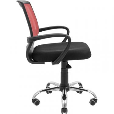 Офисное кресло Richman Стар Хром Піастра Сітка чорна + червона Фото 2