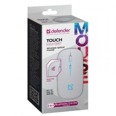 Мышка Defender Touch MM-997 Silent Wireless RGB White Фото 3