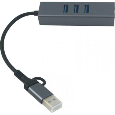 Концентратор Dynamode USB 3.0 Type-C/Type-A to RJ45 Gigabit Lan, 3*USB 3 Фото 2