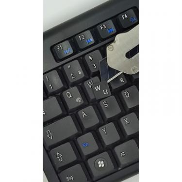 Наклейка на клавиатуру BestKey непрозора чорна, 68, срібний Фото 2