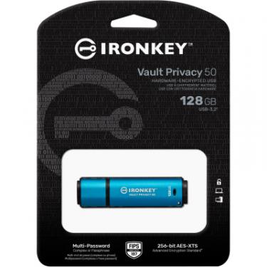 USB флеш накопитель Kingston 128GB IronKey Vault Privacy 50 Blue USB 3.2 Фото 4