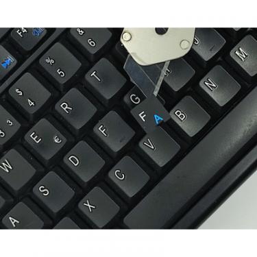 Наклейка на клавиатуру BestKey непрозора чорна, 68, синій Фото 2