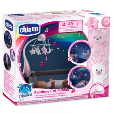 Мобиль Chicco проектор на ліжечко 3 в 1 "Райдуга" рожевий Фото 1