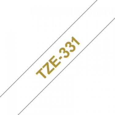 Лента для принтера этикеток UKRMARK B-T331P, ламінована, 12мм х 8м, gold on white, ана Фото 3