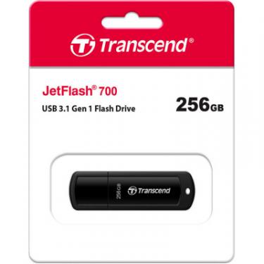 USB флеш накопитель Transcend 256GB JetFlash 700 Black USB 3.1 Фото 3