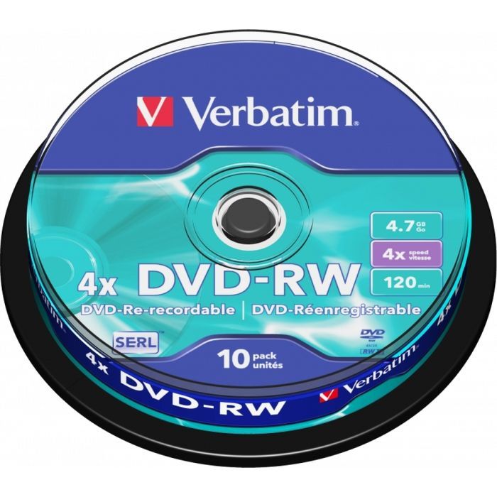 Диск DVD Verbatim 4.7Gb 4x Cake box 10шт Фото