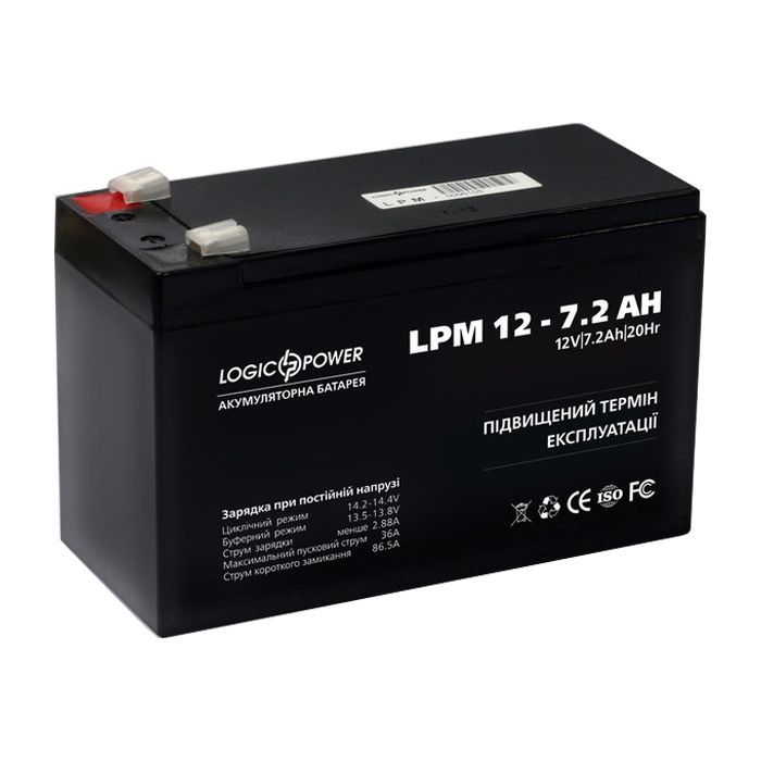 Батарея к ИБП LogicPower LPM 12В 7.2 Ач Фото