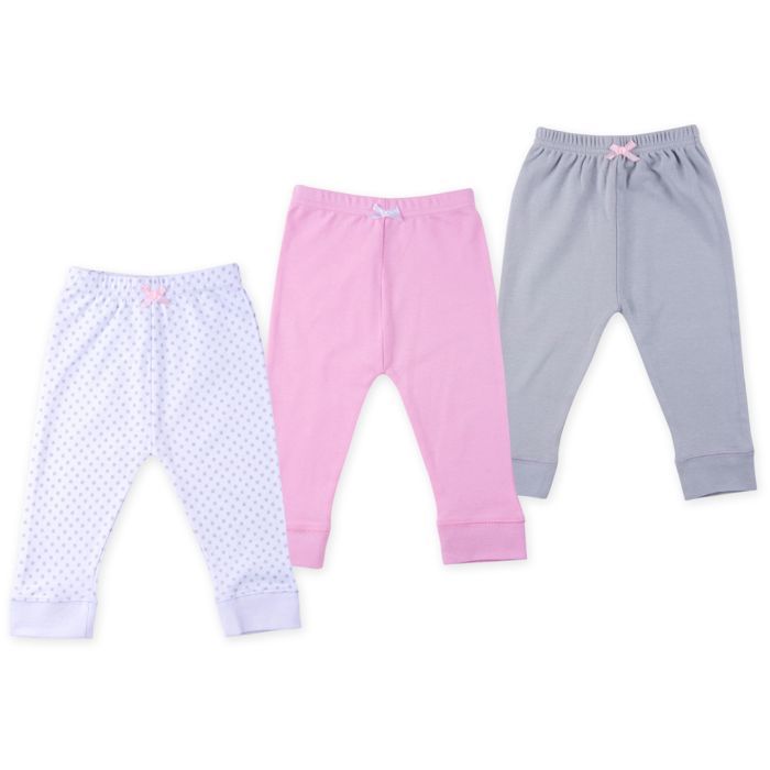 Штаны детские Luvable Friends 3 шт розовые для девочек Фото