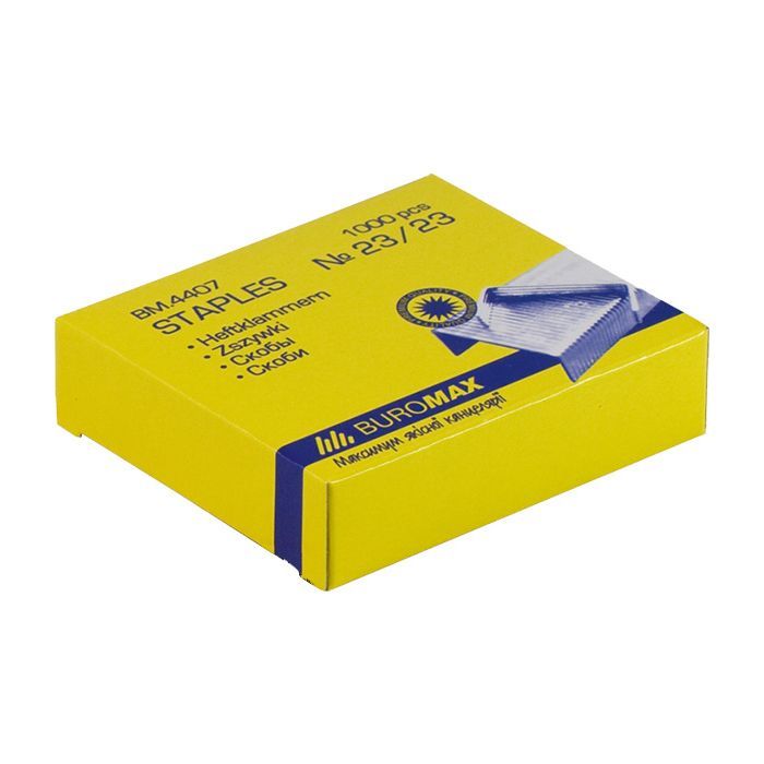 Скобы для канцелярского степлера Buromax №23/23 1000шт., ЛЮКС Фото